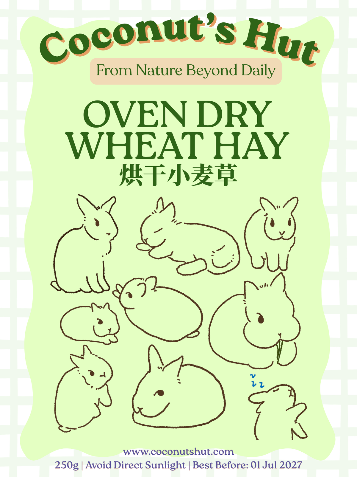Coconut's Hut Wheat Hay (Oven Dry)烘干小麦草