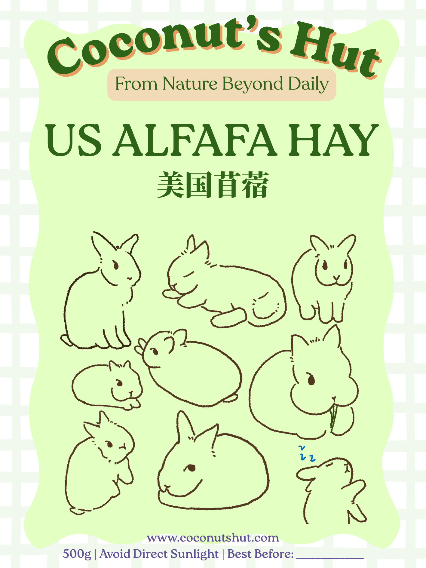 Coconut's Hut US Alfafa Hay 500g