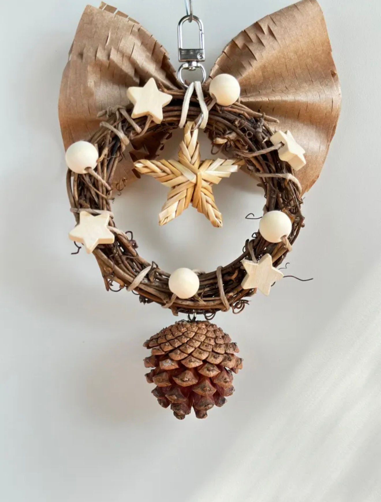 Natural Bird Cage Toy – Edible Chew with Corn, Grass Weaving & Bamboo